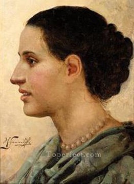 Henryk Siemiradzki Painting - Retrato de una mujer joven polaco griego romano Henryk Siemiradzki